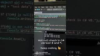 Not null check in #csharp #dotnetcore #csharpprogramming #csharptutorial #dotnet #csharpdevelopers