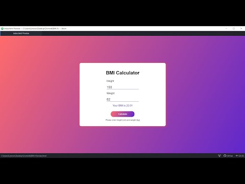 BMI CALCULATOR ONLY HTML5 , CSS3 & JAVASCRIPT