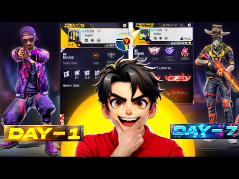 Turning ₹1 Noob ID into ₹10,00,000 Free Fire ID 🤯 | by playing solo Tournament || in 7 Days 😲🔥