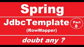 Spring jbdcTemplate RowMapper in hindi
