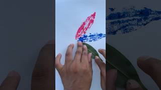 Creative Flower 🌿 with Litchi Leaf #shorts #art #painting #ytshorts #creative#diy #kidsart#leafart