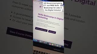 UK Government FREE Skills Bootcamp Courses! | #Shorts