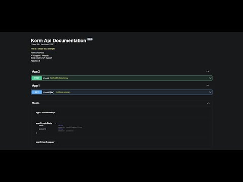 swagger documentation using golang korm