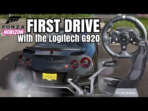 My FIRST DRIVE with a Logitech G920 Wheel & Playseat Evolution - Forza Horizon 4 R35 GTR Gameplay