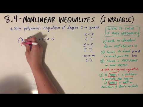 8.4 - Solve Polynomial Inequalities of Degree 2 or Greater