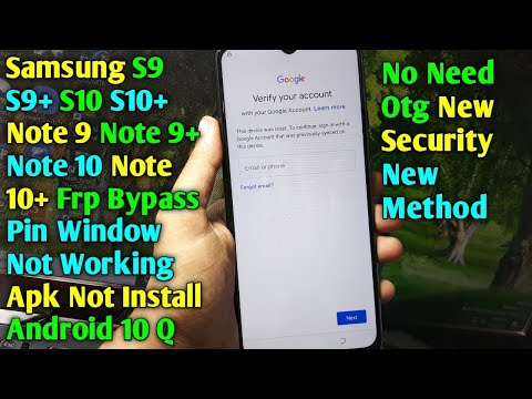 Samsung Galaxy Note 10 S10 Note 9 S9 Frp Bypass   Google Account Unlock   Android 10 Q   Without PC
