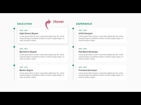 Responsive Portfolio Resume Section Using HTML & CSS | Education and Experience Timeline
