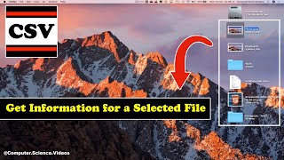 How to GET the Information for a Selected File On a Mac Computer - Basic Tutorial | New