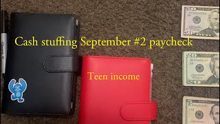CASH STUFFING SEPTEMBER #2 PAYCHECK | $350 | TEENAGER INCOME