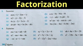 Factorization | Factorization of algebraic expressions | algebraic expressions class 8 | Factorize