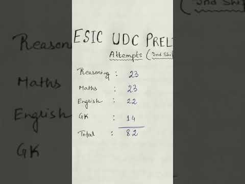 ESIC UDC PRELIMS ATTEMPTS || POOR ATTEMPTS || GK WILL PLAY AS A GAME CHANGER ||