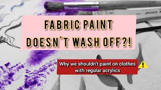 WHAT ARE FABRIC PAINTS? Do they wash off? Acrylic vs Fabric Paint 🧐| Lesson 1