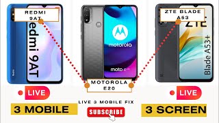 LIVE LCD Replacement of 3 Budget Phones Redmi 9AT,ZTE Blade A53,Motorola E20 Screen Repair Tutorial