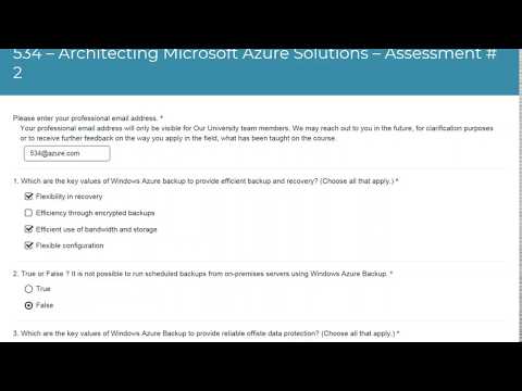 534 - Architecting Microsoft Azure Solutions - Assessment 2