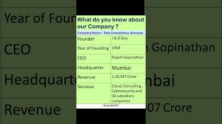 what do you know about our company? #tcs  #interview #interviewquestionsandanswers #freshers #job