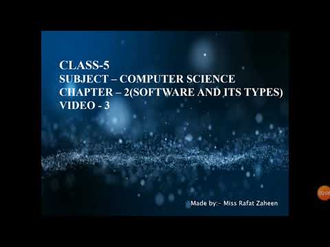 Class-5, Computer Science, Ch-2(Software and its Types), video-3