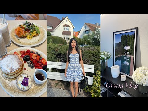 GRWM for going to the beach: hair, makeup, skincare, Chanel, brunch 🍵🐚