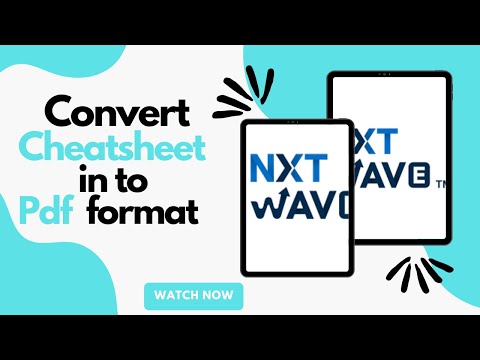 How To Convert CheatSheet Into PDF Format || #nxtwave ||
