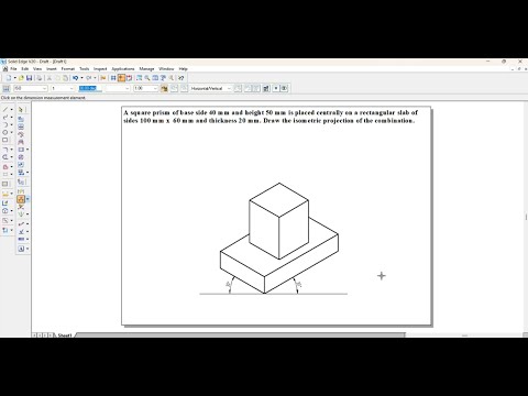ISO Metric Projections _ Solid Edge Tutorials_ Example 04_ Square Prism on Rectangular Slab