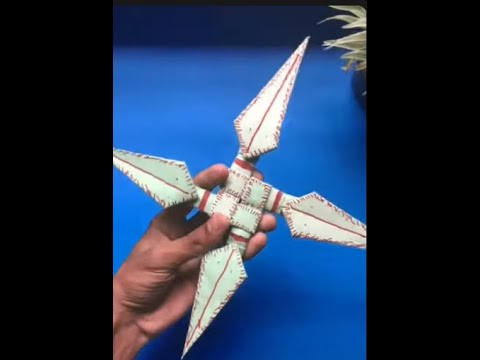 paper kunai shuriken ? 🗡in 1 minute  #shorts #youtubeshorts #origami