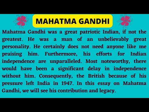 mahatma gandhi essay in english 200 words|| mahatma gandhi essay