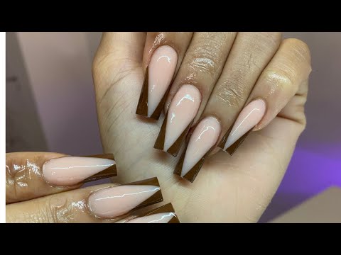 How To Do Acrylic V-Cut Nails | Acrylic Nail Tutorial | Clarissa Ama
