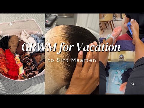 GRWM for my trip to St Maarten | SHEIN haul, Packing, Nails & Hair