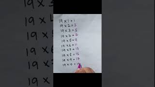 Easy way to learn 19 table | #multiplication #mathemagics #shortcutmath #quick #fun #easy