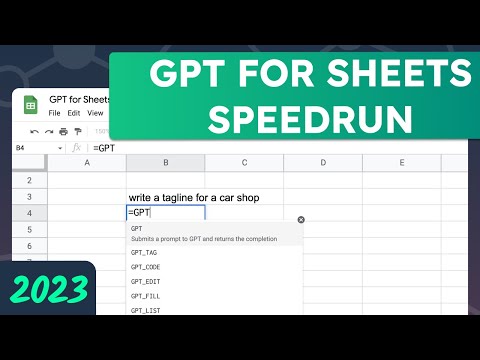 Speedrun of GPT for Sheets 2023