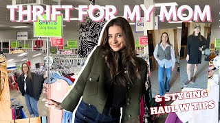 THRIFT CHALLENGE: Thrifting for my mom & styling haul!