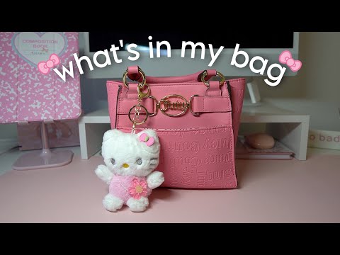 what's in my bag ♡ Juicy Couture Deboss Pink Lemonade Medallion Mini Tote 🎀✨
