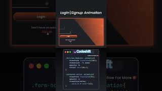 🚀Amazing Login & Signup Page Animation 🎨 Must Try! #Shorts #coding #viral #trendingshorts #animation