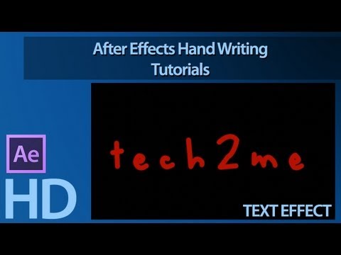 After Effects Hand Writing Tutorials