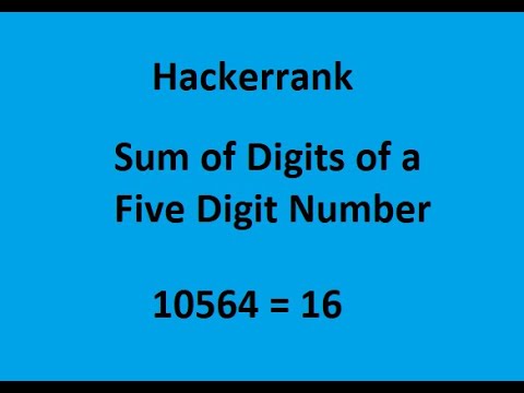 HackerRank Sum of Digits of a Five Digit Number