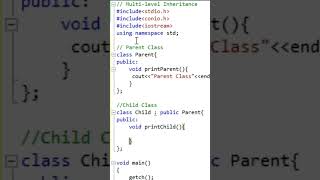 Multi-level Inheritance in OOPS #code #programming #objectorientedprogramming #cpp