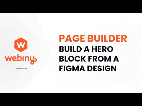 Webiny Page Builder - From Figma design to a page block