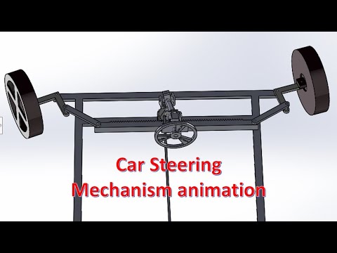 Car steering kinematic mechanism and animation