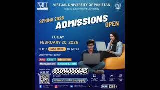 Today is the LAST DATE to apply for Spring 2026 at VU #VU #AdmissionsOpen #LastDate #Spring2026