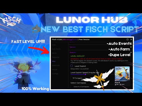 Fisch Script – Insane Roblox Script PC/Mobile | Lunor Hub - Auto Farm, Dupe, Fast Catch & Fast XP