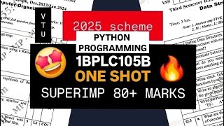 PYTHON PROGRAMMING SUPER IMPORTANT QUESTIONS 💯🤩 | 1BPLC105B PASSING PACKAGE MODEL PAPER SOLUTIONS