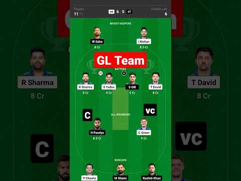 MI vs GT Dream11 Team Prediction || mi vs gt GL team #ipl2023
