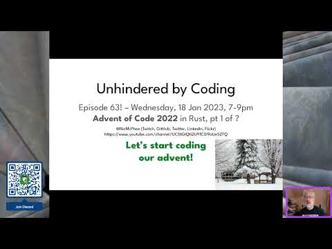 Day 01 of Advent of Code in Rust! Episode 63 of Unhindered by Coding