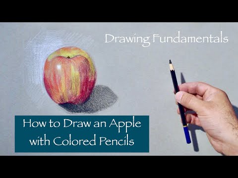 How to Draw an Apple in Colored Pencils