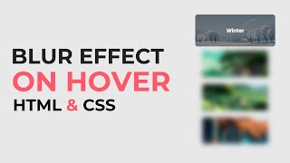 How To Make Blur Effect On Hover Using HTML & CSS
