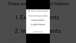 Q.3 Intent in android? #codinglife #mobileappdevelopment #programming #android #app #development