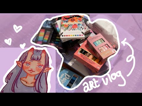 ∗♡∗ art supply haul | art vlog | draw with me ∗♡∗