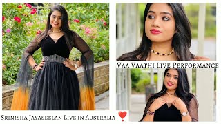 Vaa Vaathi Live Performance | Srinisha Jayaseelan Live in Australia | Voice of Srinisha  #vaavaathi