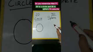 2D and 3D shapes of circle and sphere #ytshorts #shot #shapes #shorts #trendingshorts