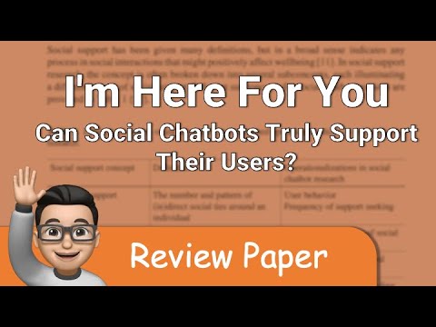 I'm Here For You: Can Social Chatbots Truly Support Their Users? - A Literature Review