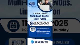 Multi Cloud Devops Demo Tomorrow @ 7pm for zoom link call 9666019191